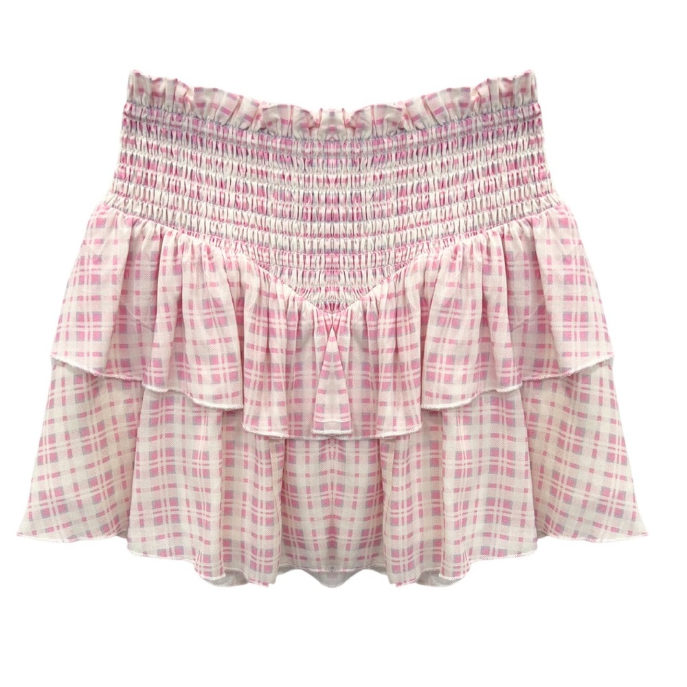 KATIE J NYC‎ TWEEN BROOKE PRINT SKIRT PINK PLAID SIZE L/12